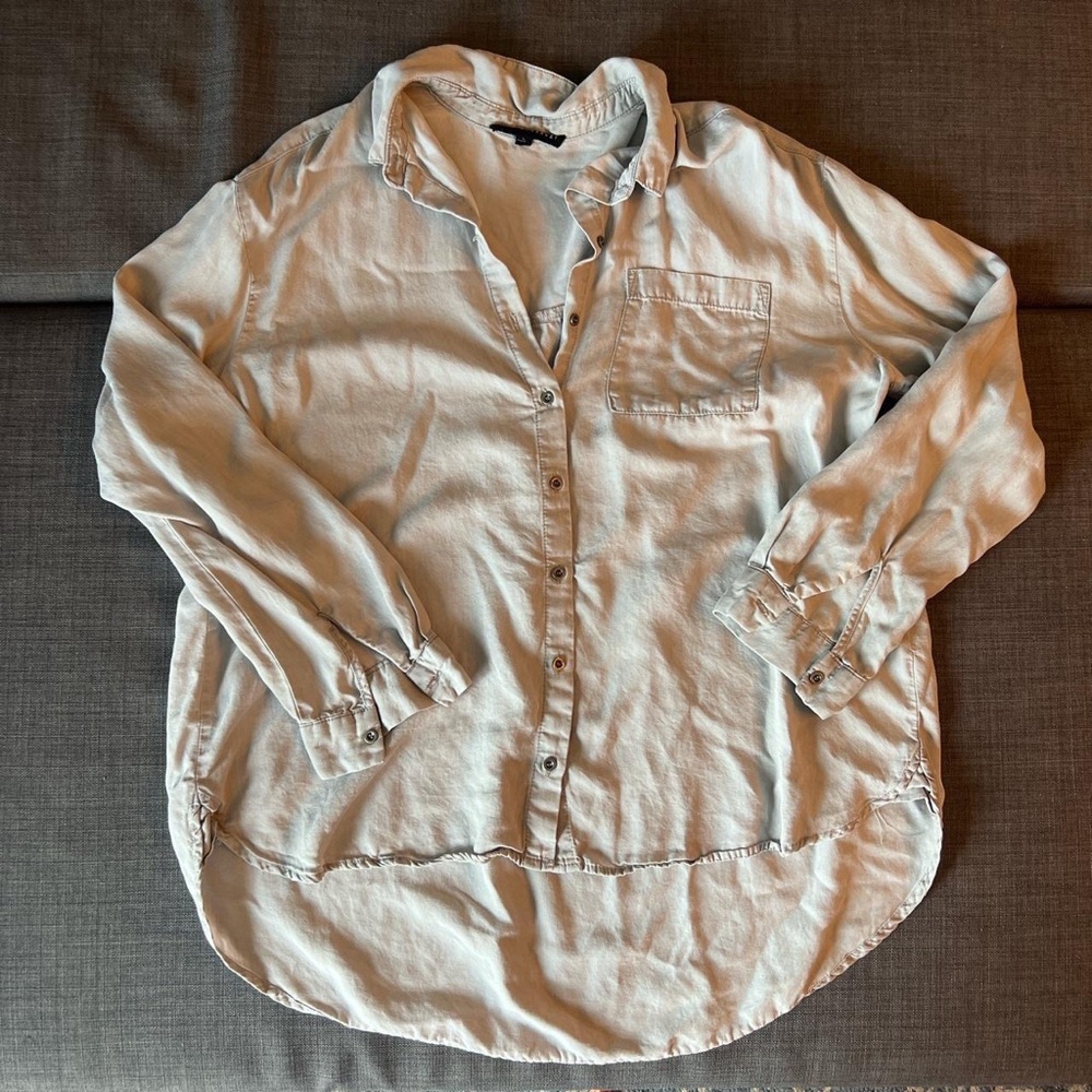 Grey Oversized Summer Button Down